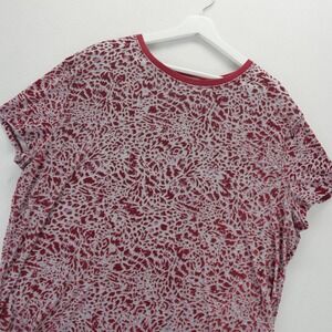 We The Free Red Berry Velvet Teddy Burnout Tee Short Sleeve Top Small
